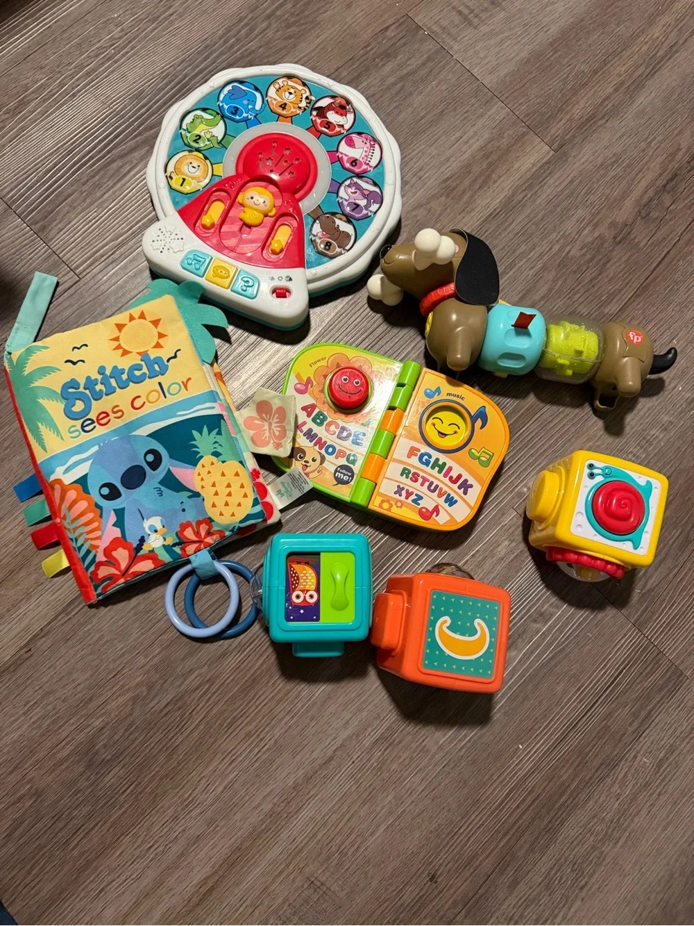 Bundle toddler toys, noise makers/book, activities